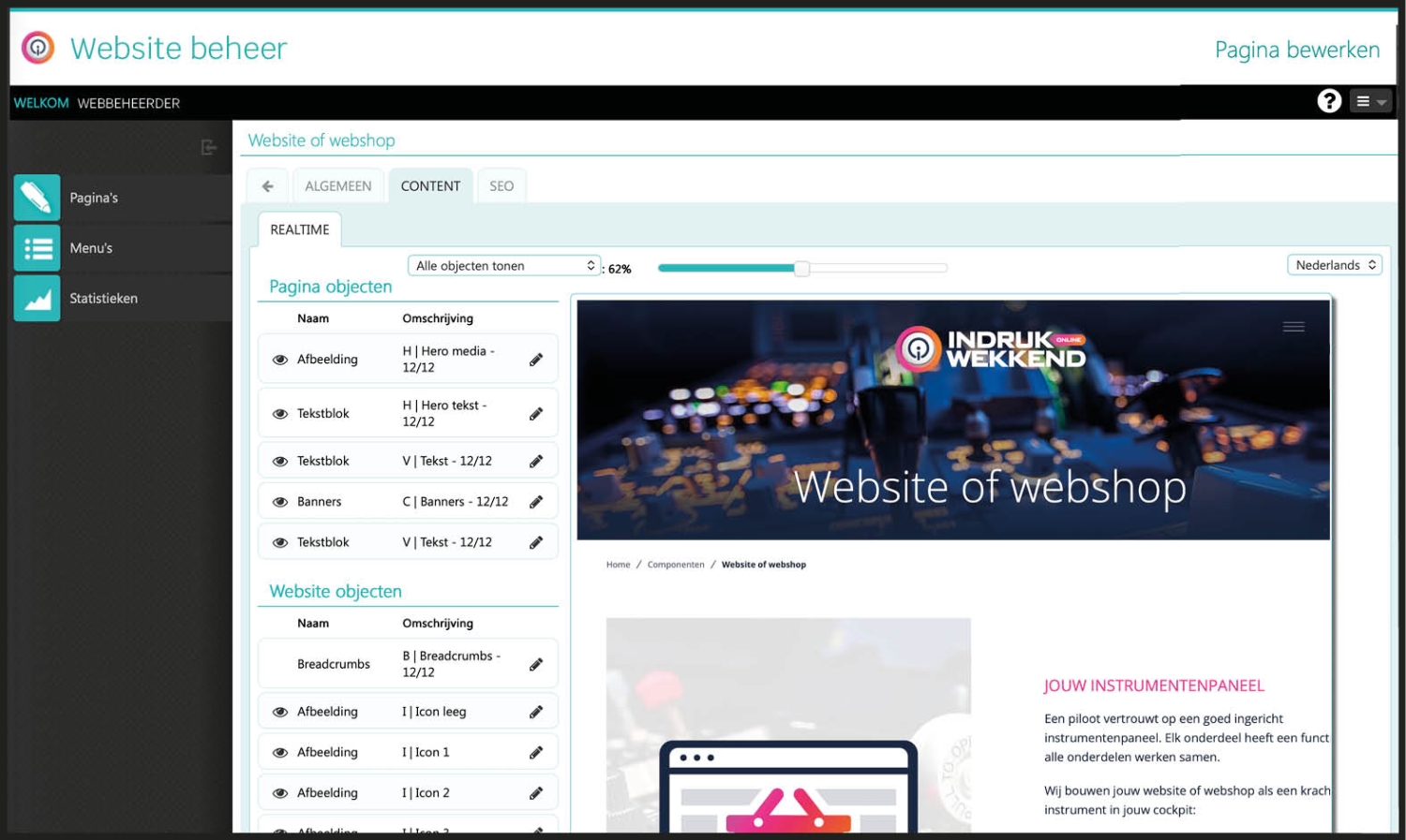 Social media dashboard - website_beheer